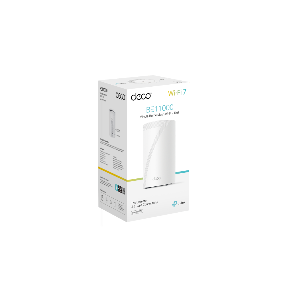 TP-LINK Deco BE65(1-Pack) BE11000 Whole Home Mesh WiFi 7 System