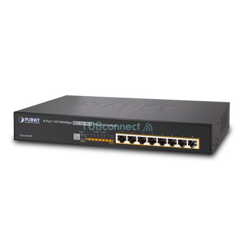 PLANET FSD-808HP 8-Port 10/100Mbps IEEE 802.3at PoE Desktop Switch