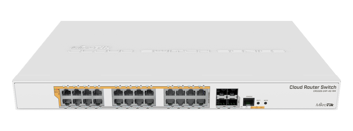 Mikrotik CRS328-24P-4S-RM 24 port Gigabit Ethernet router/switch with four 10Gbps SFP+