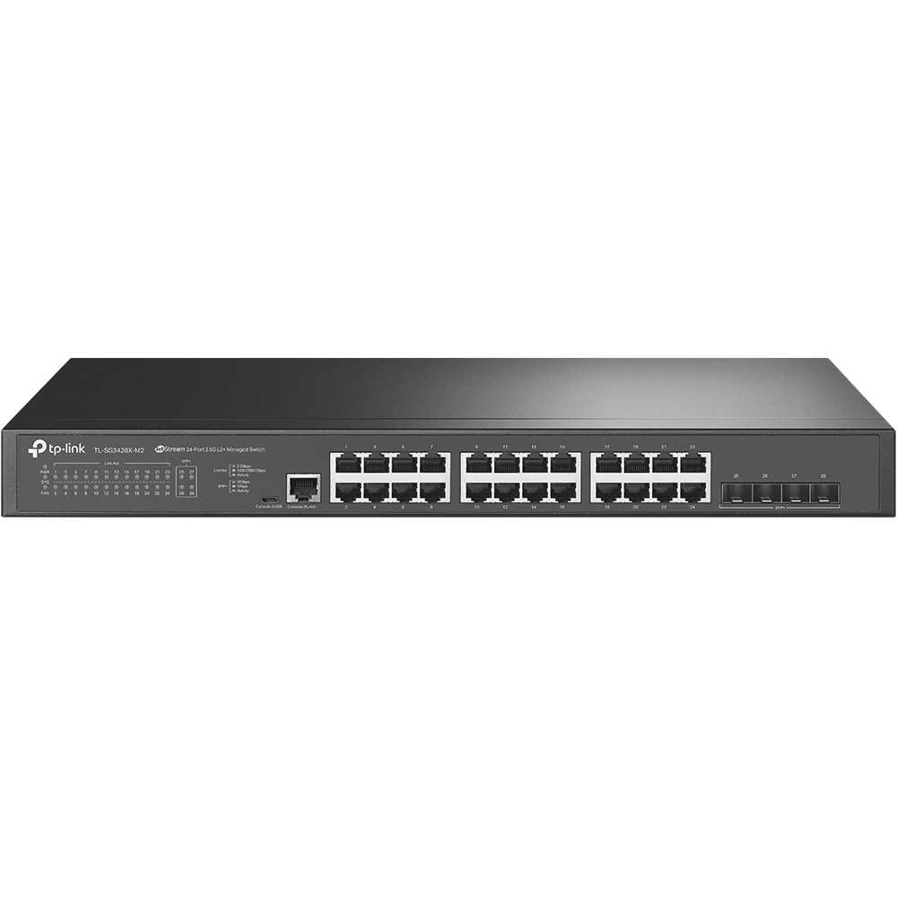 TP-LINK TL-SG3428X-M2 JetStream 24-Port 2.5GBASE-T L2+ Managed Switch with 4 10GE SFP+ Slots