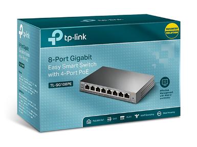 TP-LINK TL-SG108PE 8-Port Gigabit Easy Smart Switch with 4-Port PoE