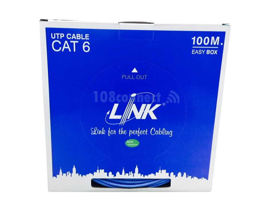 LINK US-9106A-1 CAT 6 UTP (250 MHZ) w/Cross Filler, 24 AWG, CM (Color Blue) 100 M.*/ Box.