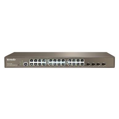 TENDA TEG3224P 24 gigabit RJ45 ports including 4 combo RJ45/SFP ports, 1U 19-inch rack-mountable