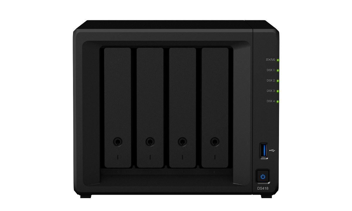 Synology DS418 4-bay DiskStation, Quad Core 1.4 GHz, 2GB RAM