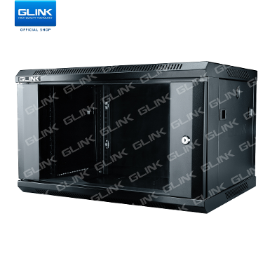 Glink NC6U40 Cabinet Network NC 6U Black  (6U ลึก 40) แบบติดผนัง