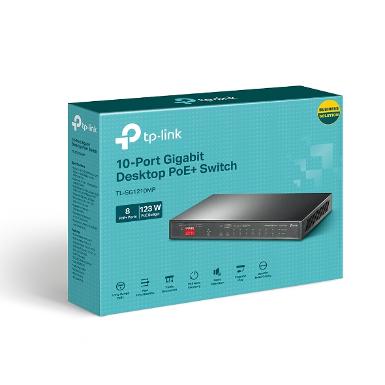 TP-LINK TL-SG1210MP 10-Port Gigabit Desktop Switch with 8-Port PoE+