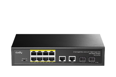 CUDY GS1010PS2 8 Port Gigabit PoE+ Switch with 2 Gigabit Uplink Port